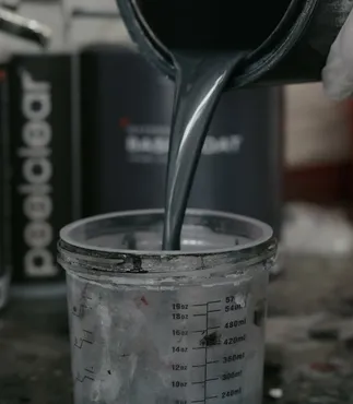 Peel Clear base coat being mixed