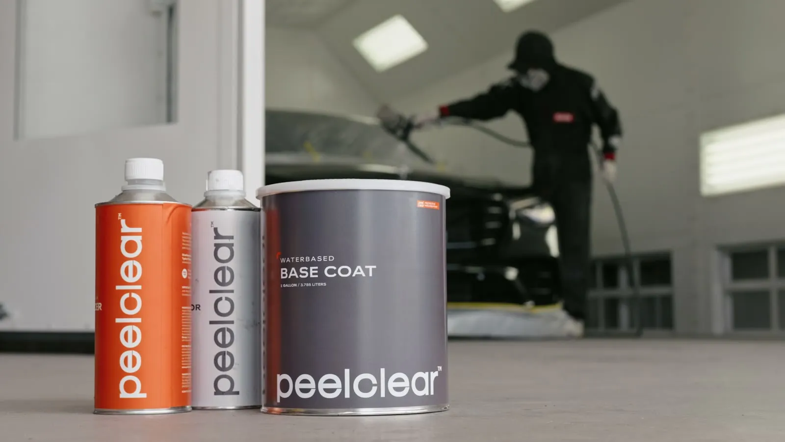 Peel Clear base coat and top coat cans